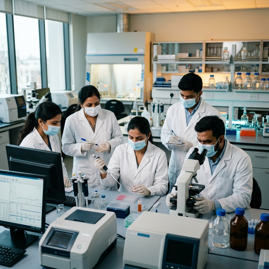 Optinura Lifescience team in the laboratory